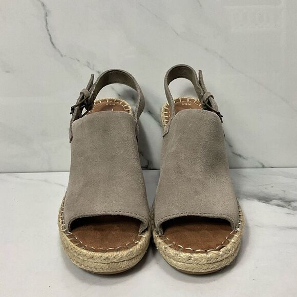TOMS Monica Desert Taupe Wedge Heel Sandals - Picture 5 of 9